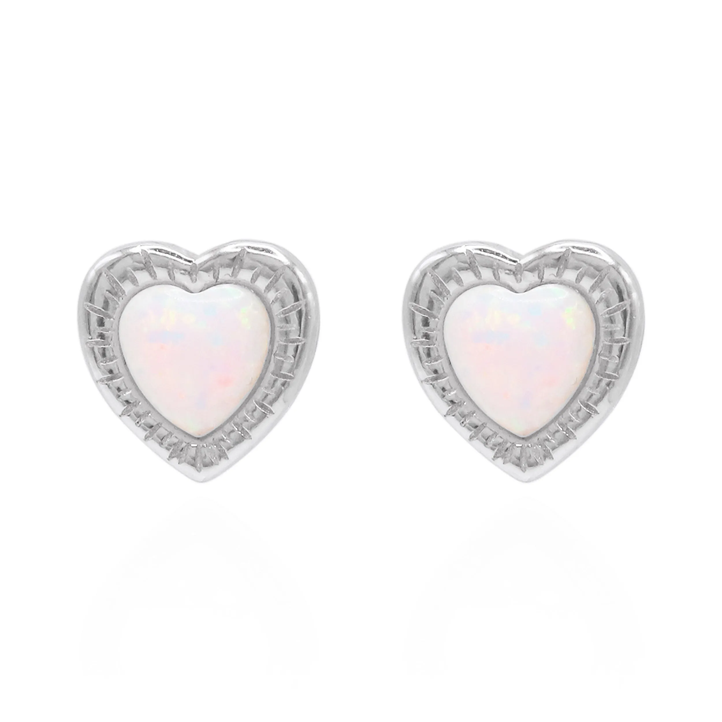 Suki Opal Heart Studs | 925 Sterling Silver