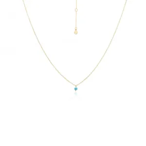 Superfine Mini Turquoise Necklace | Gold