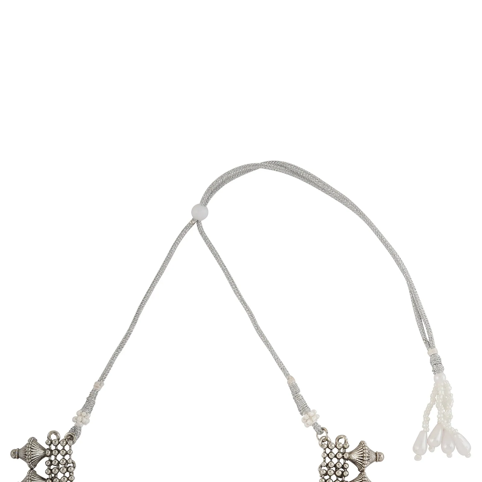 Teejh Bhonsle Silver Oxidised Necklace Set