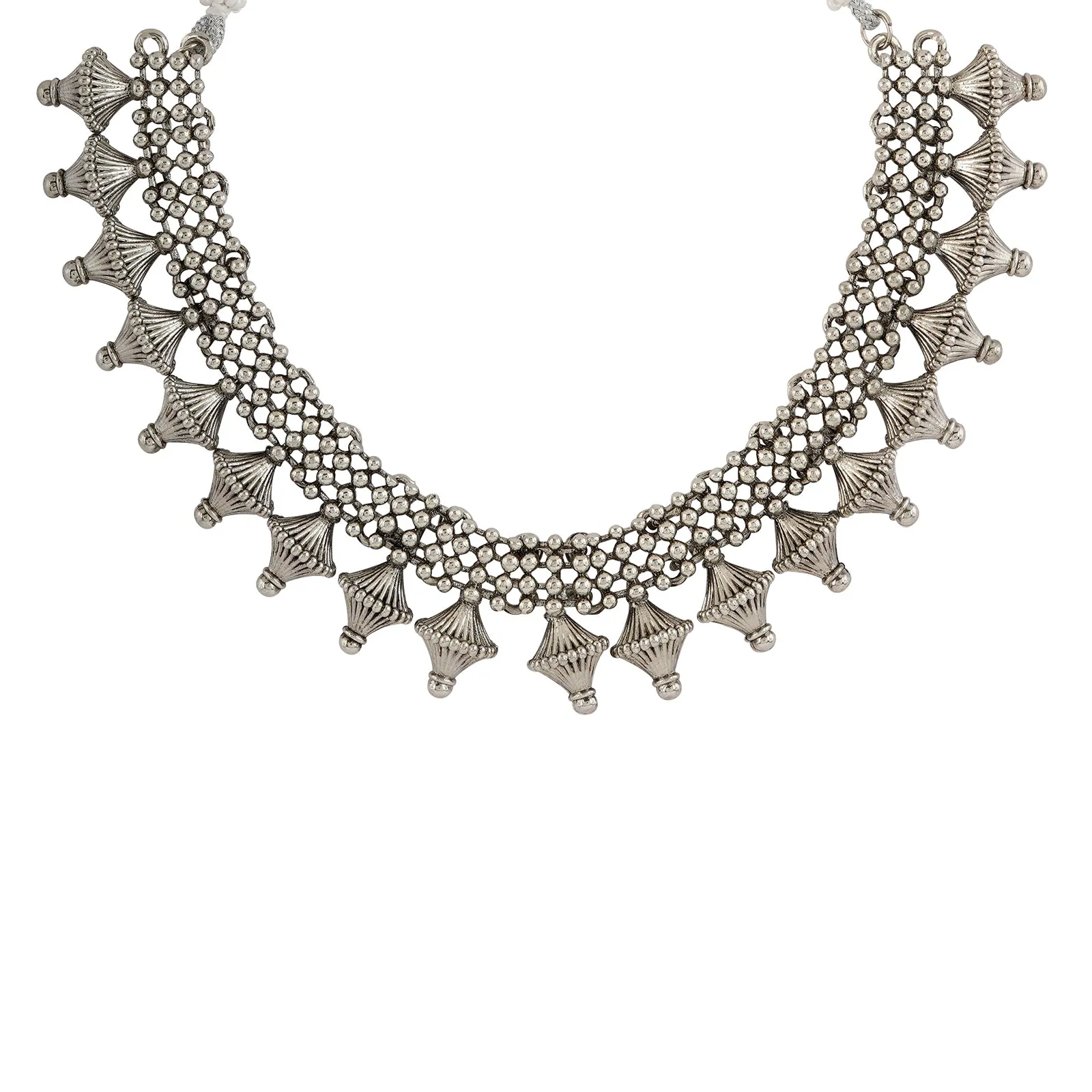 Teejh Bhonsle Silver Oxidised Necklace Set