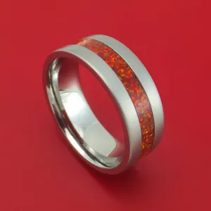 Titanium and Opal Ring Choose Your Color Custom Made