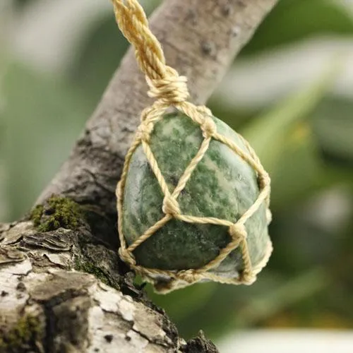 Tumbled Stone Macrame Necklace
