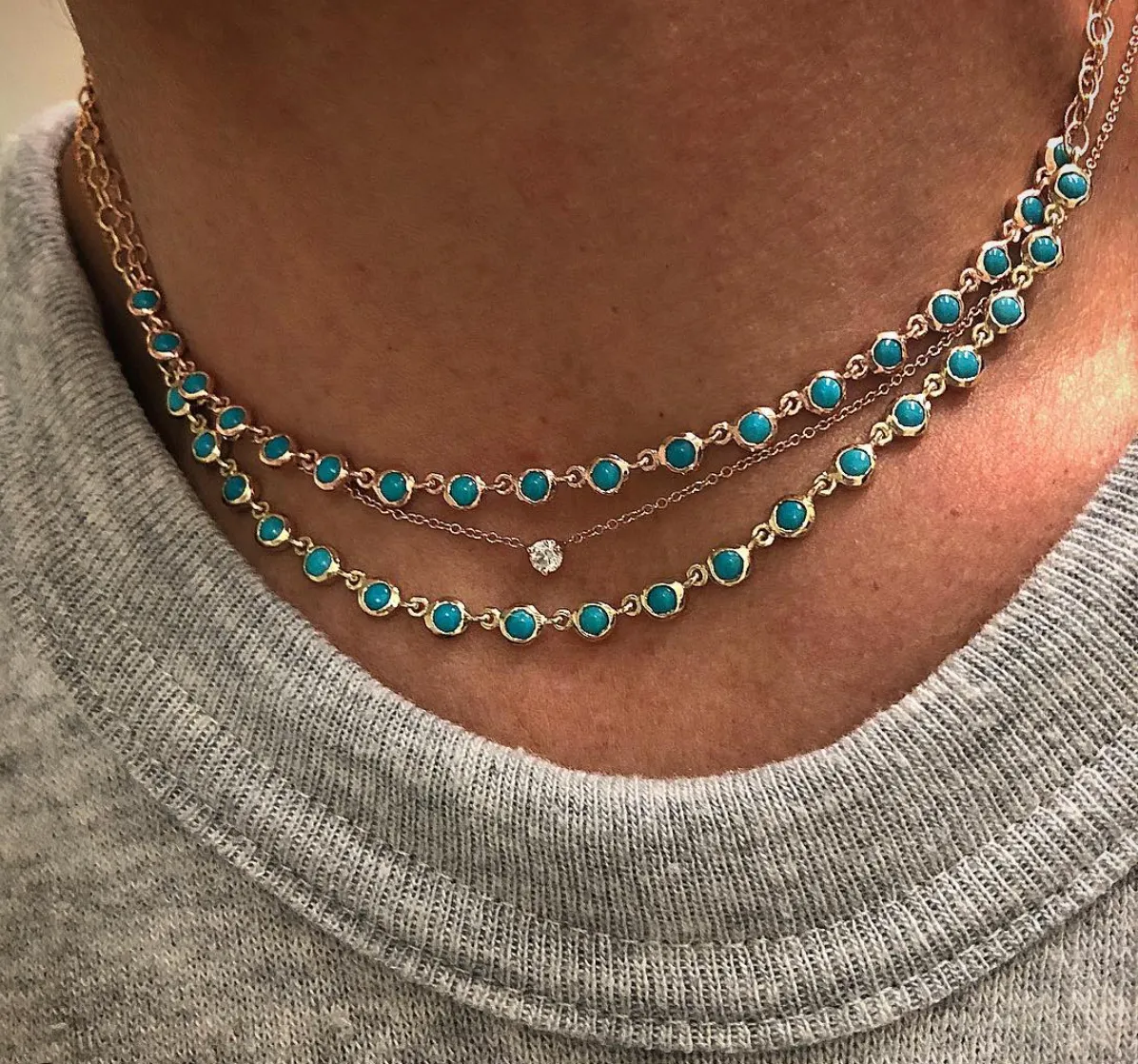 Turquoise Bezel Necklace