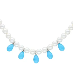 Turquoise Drops Perlée Necklace