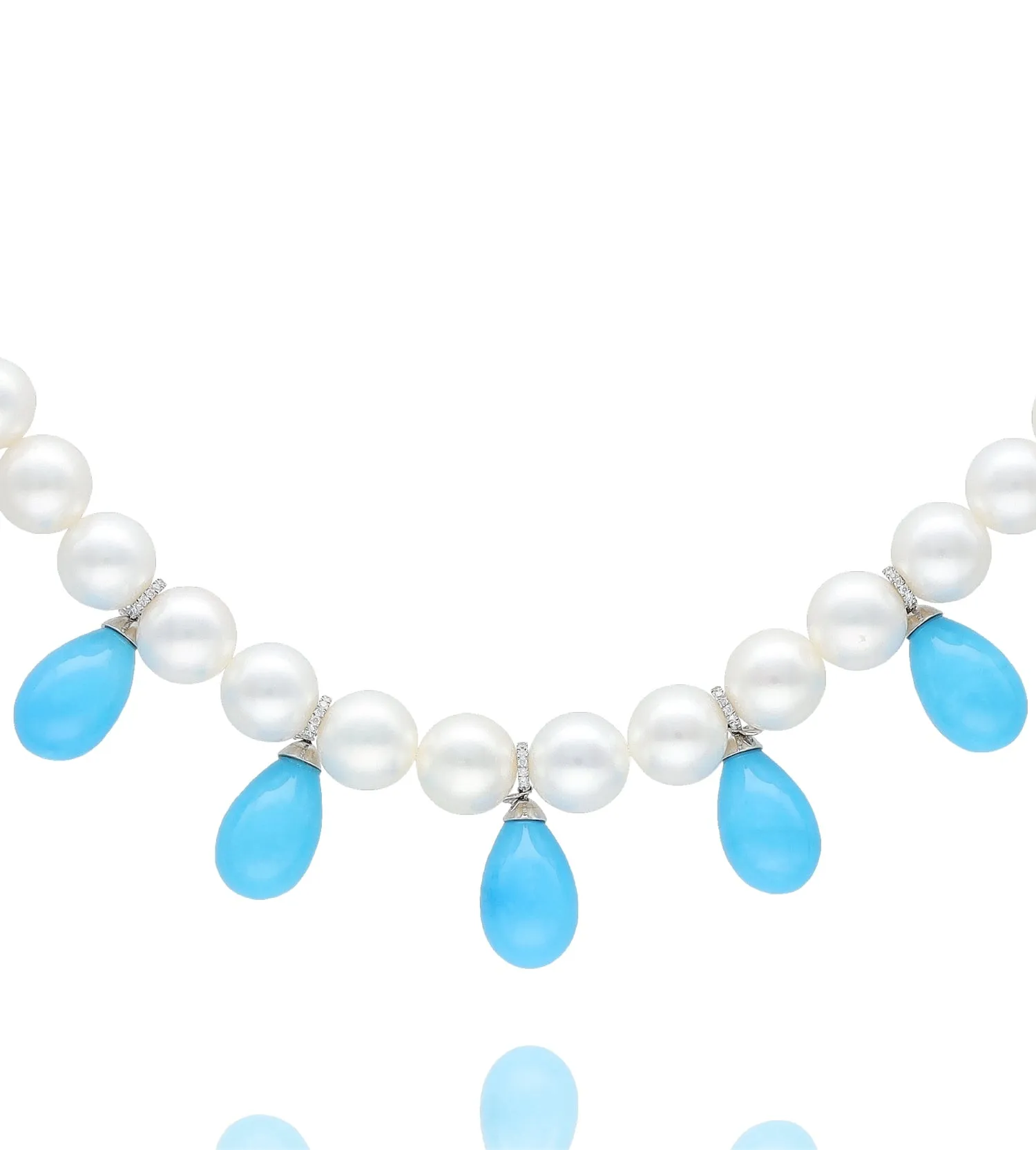 Turquoise Drops Perlée Necklace