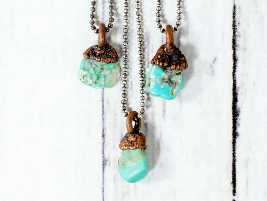 Turquoise sterling necklace | Raw turquoise jewelry