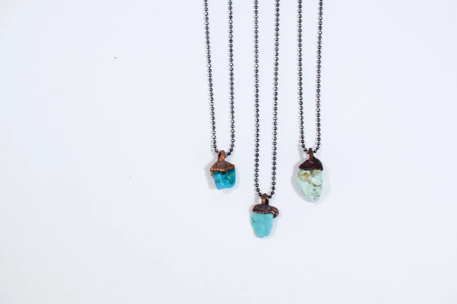 Turquoise sterling necklace | Raw turquoise jewelry