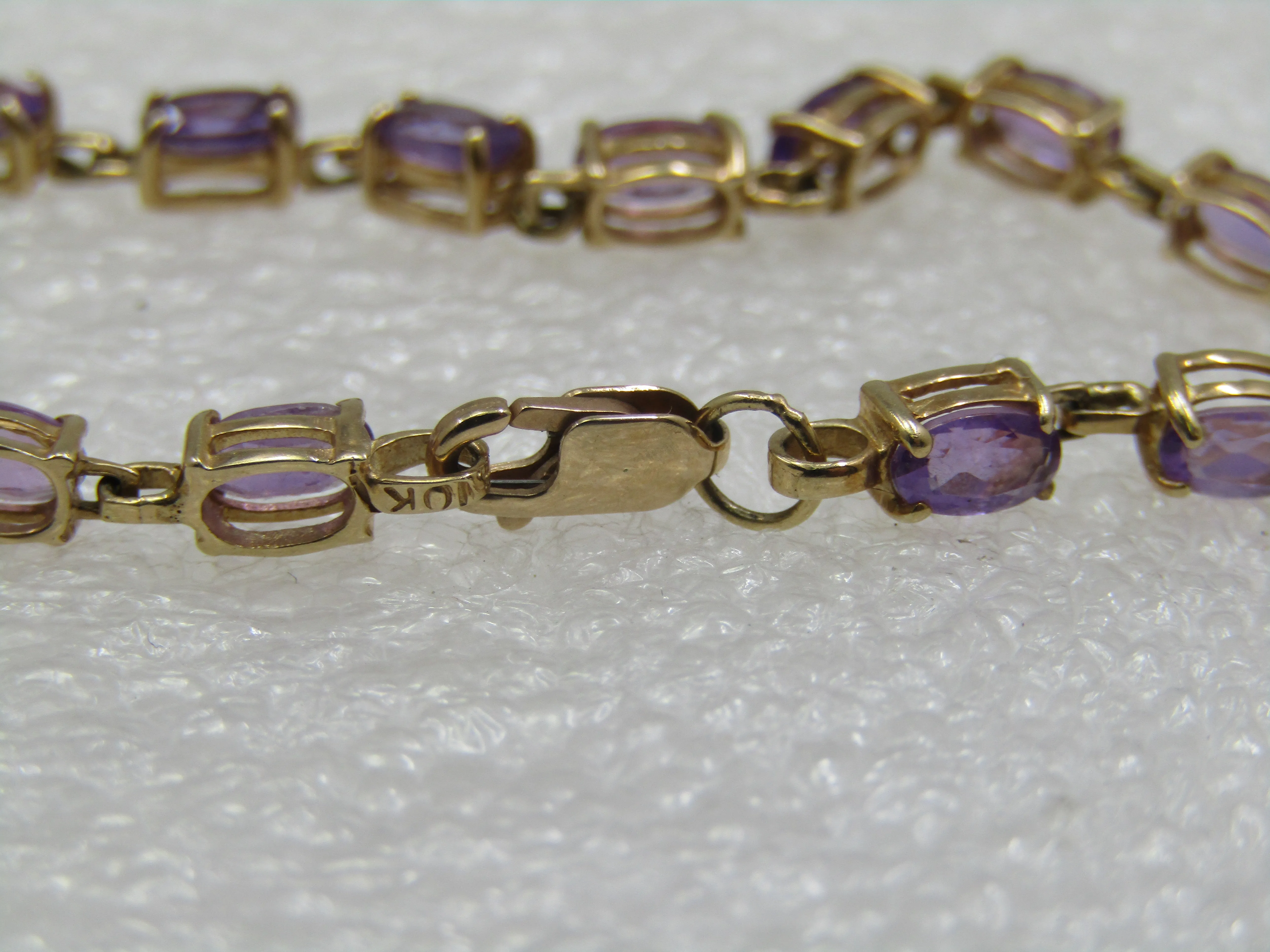 Vintage 10kt Amethyst Tennis Bracelet, 7.25"