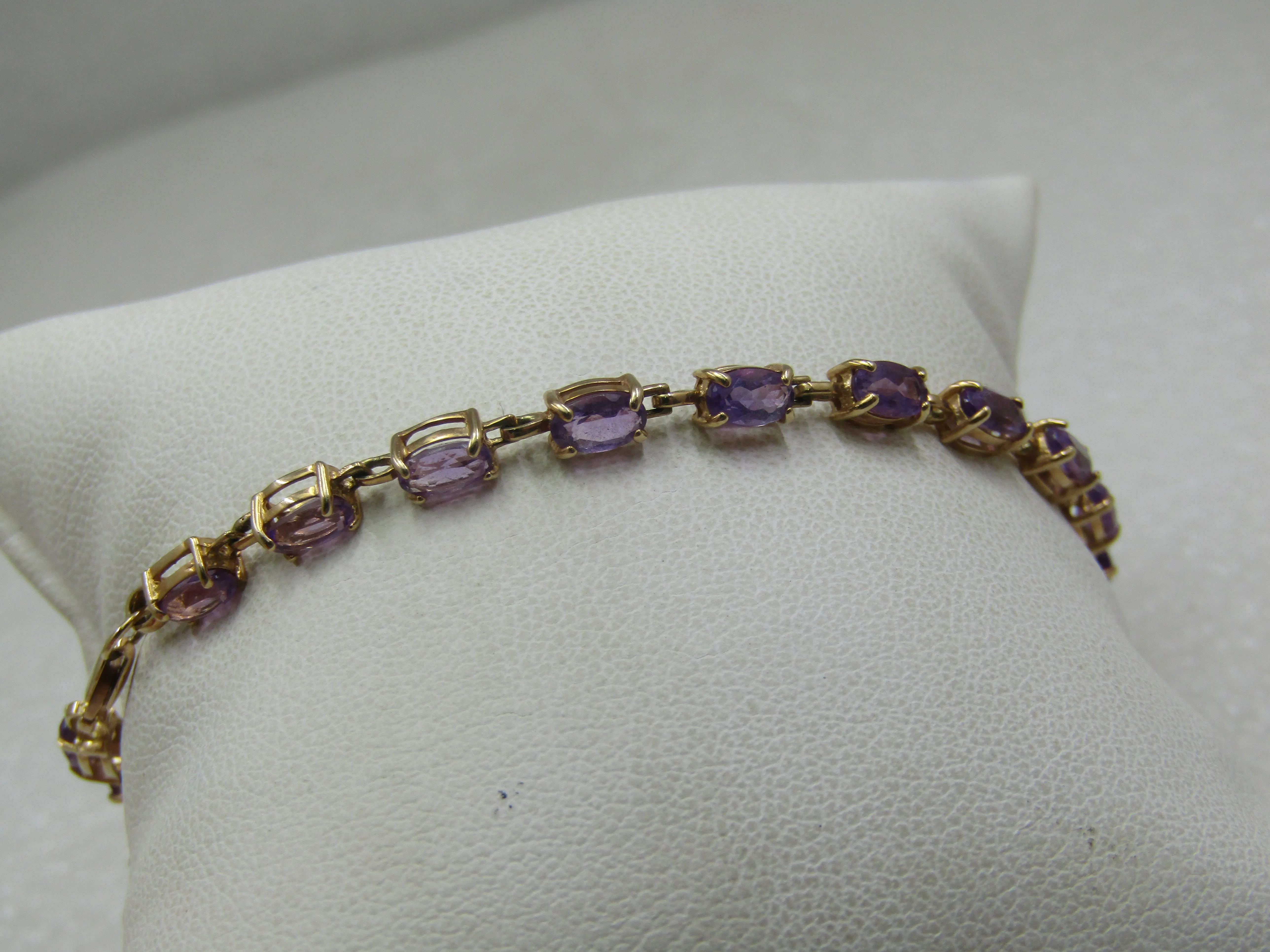 Vintage 10kt Amethyst Tennis Bracelet, 7.25"