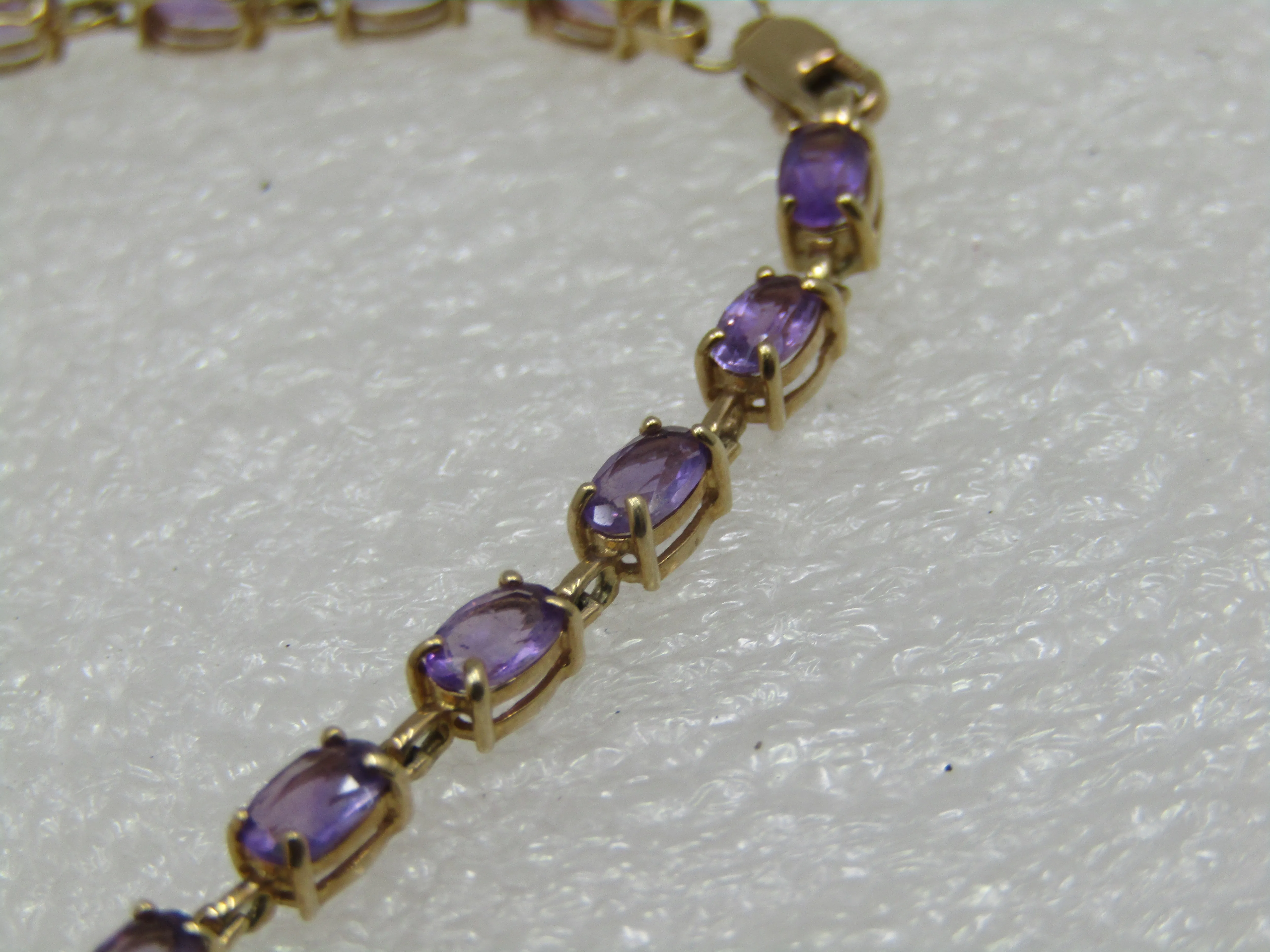 Vintage 10kt Amethyst Tennis Bracelet, 7.25"