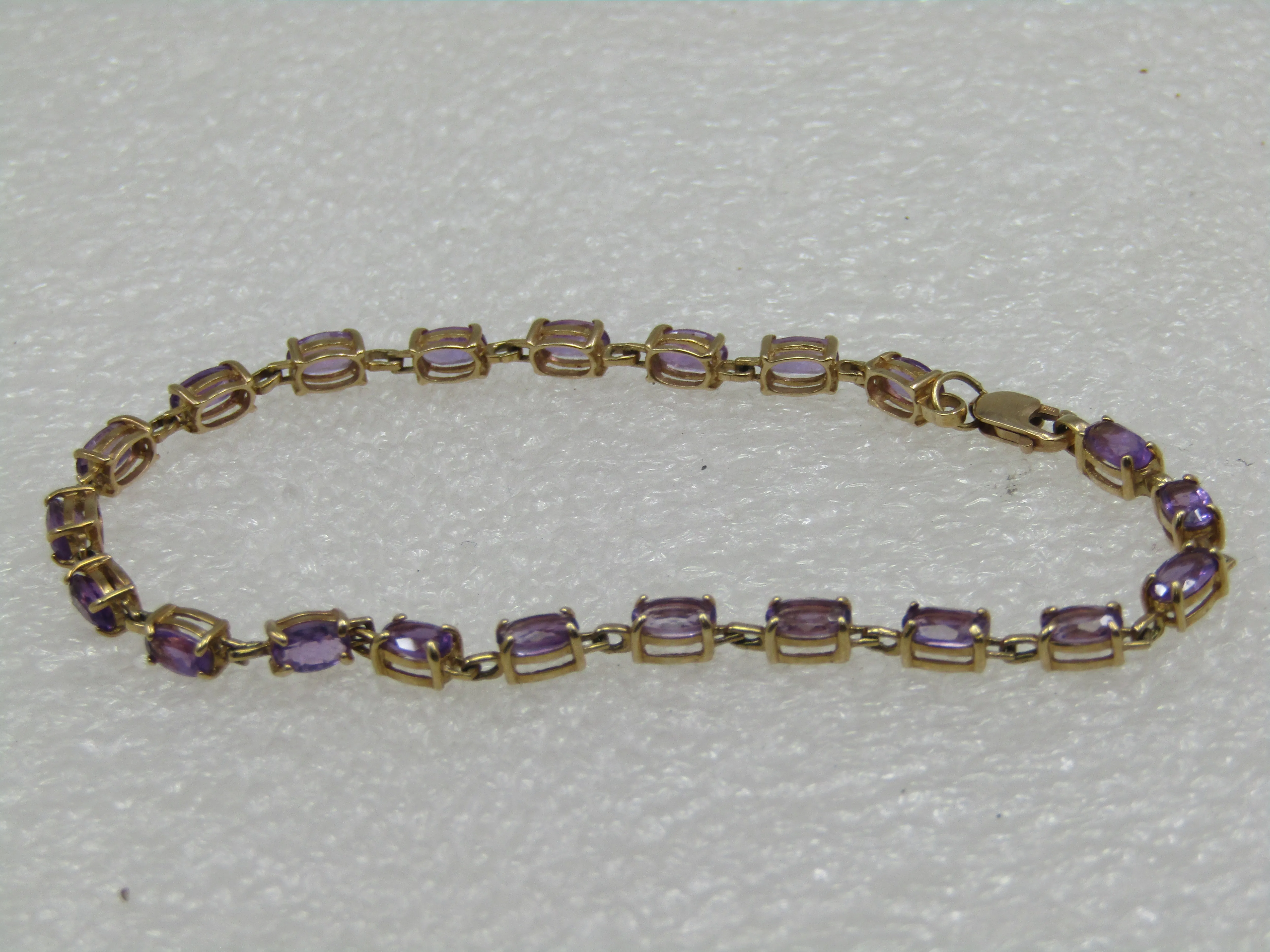 Vintage 10kt Amethyst Tennis Bracelet, 7.25"