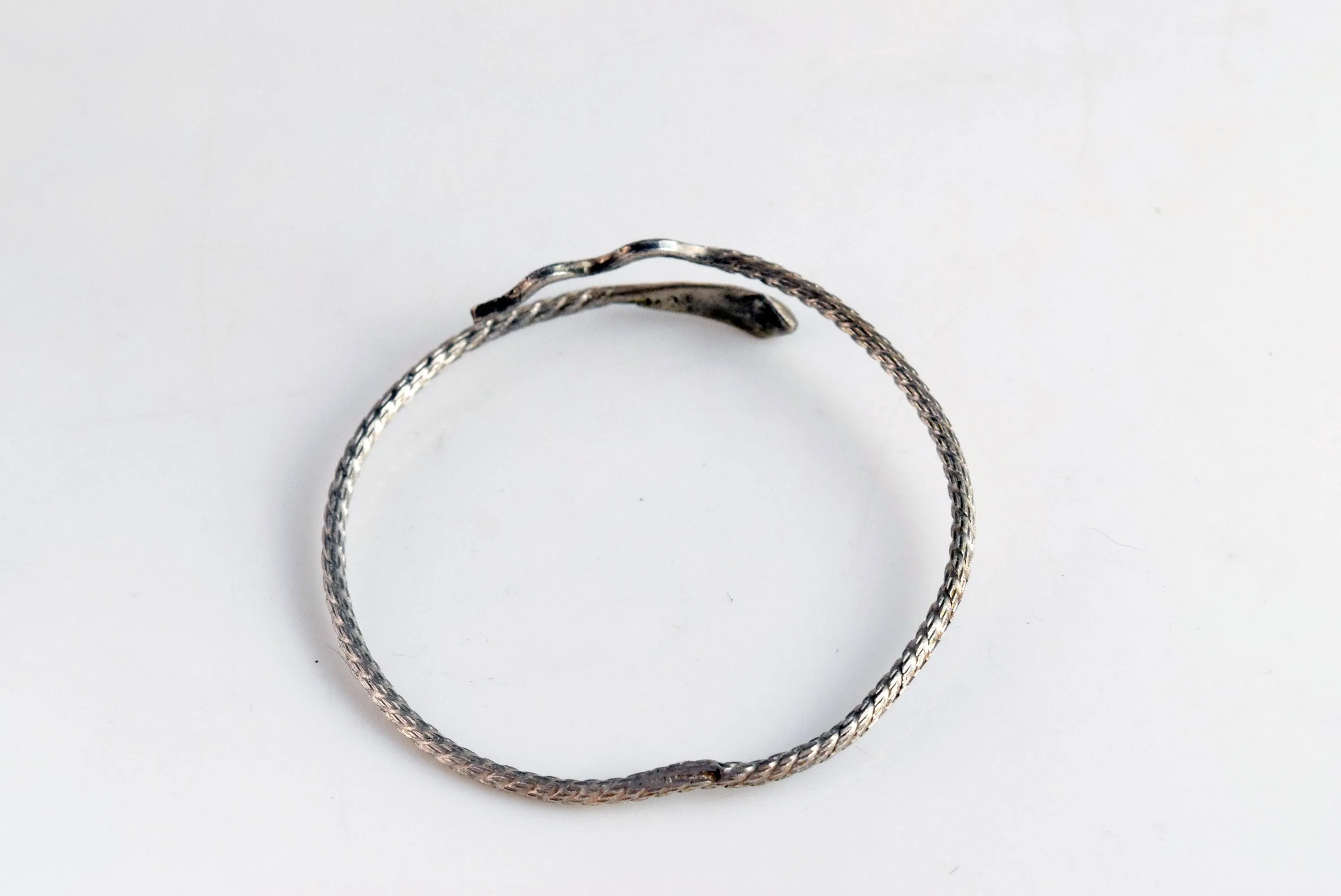 Vintage Egyptian 600 Silver Snake Bracelet