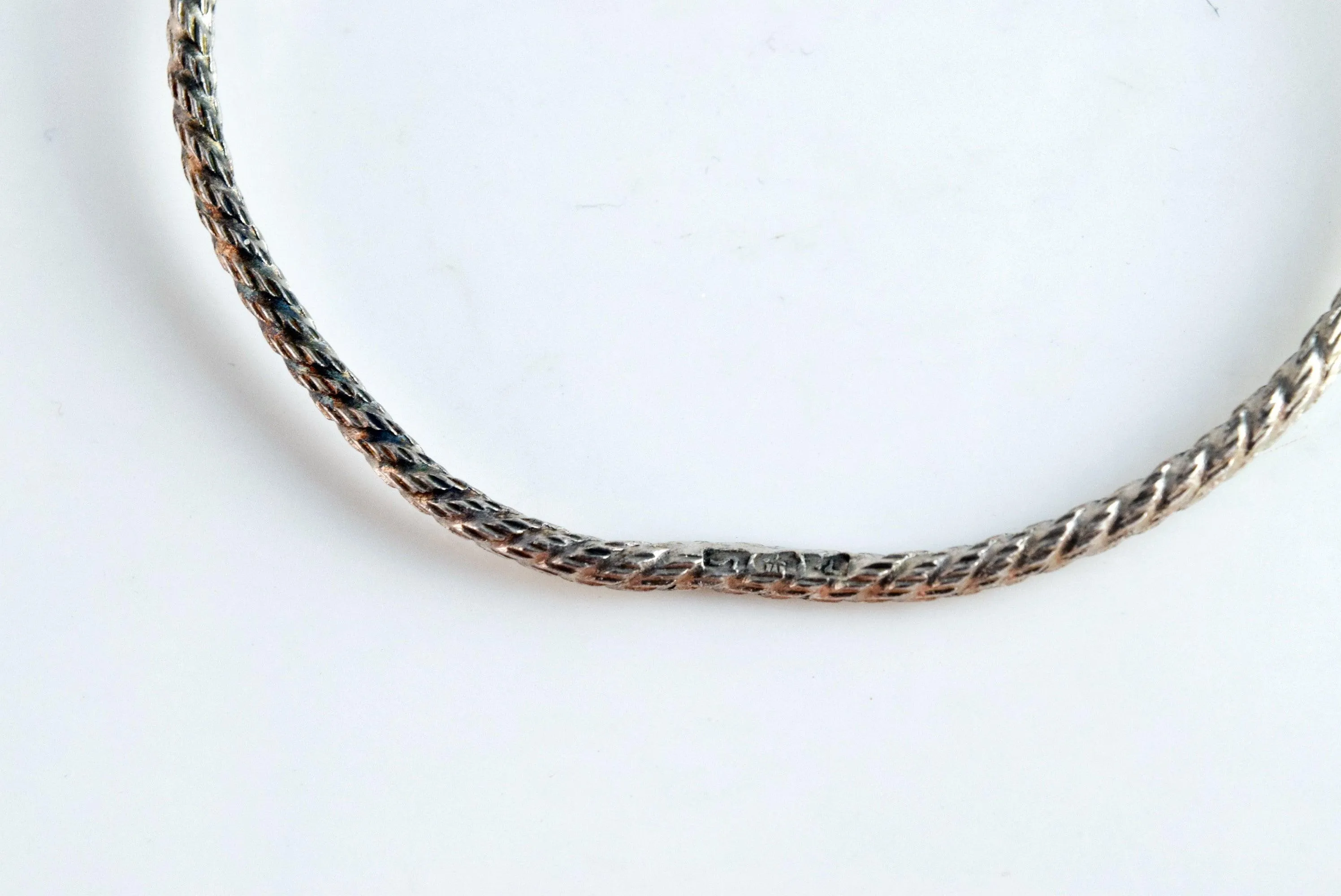 Vintage Egyptian 600 Silver Snake Bracelet