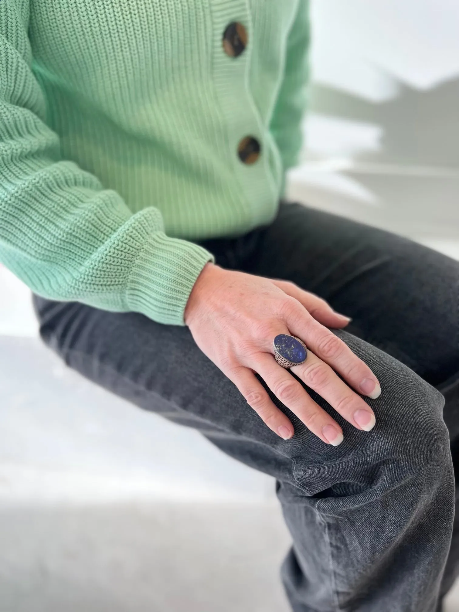 Vintage Lapis Lazuli Big Gemstone Ring