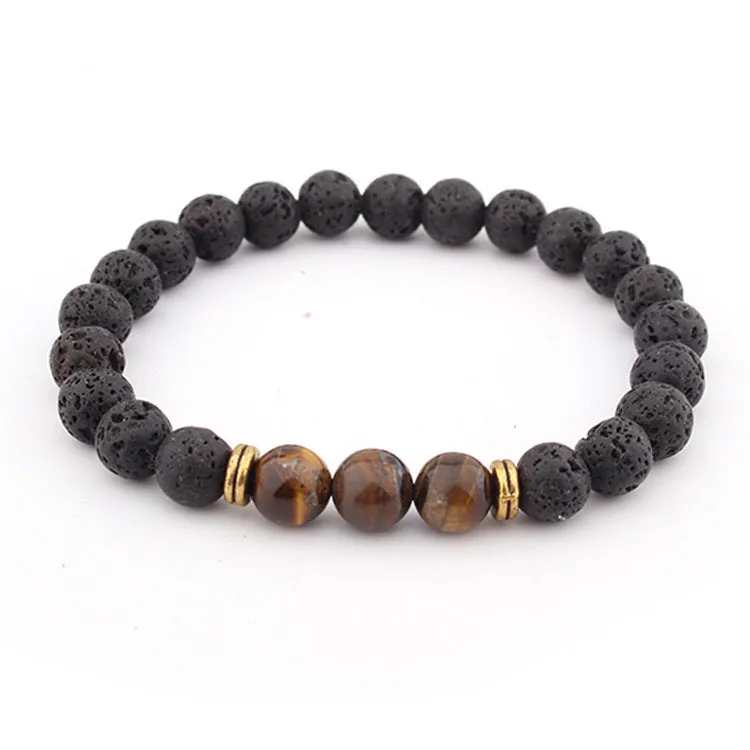 Volcanic stone tiger eye bracelet