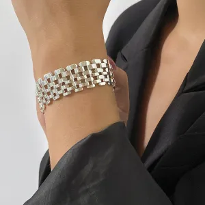 Wide Geometric Cold Wind Bracelet