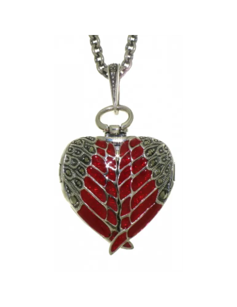 Wing Heart Locket Necklet