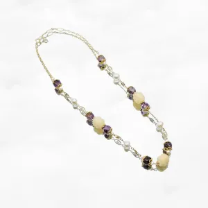 Winter Theme Amethyst Floral Necklace