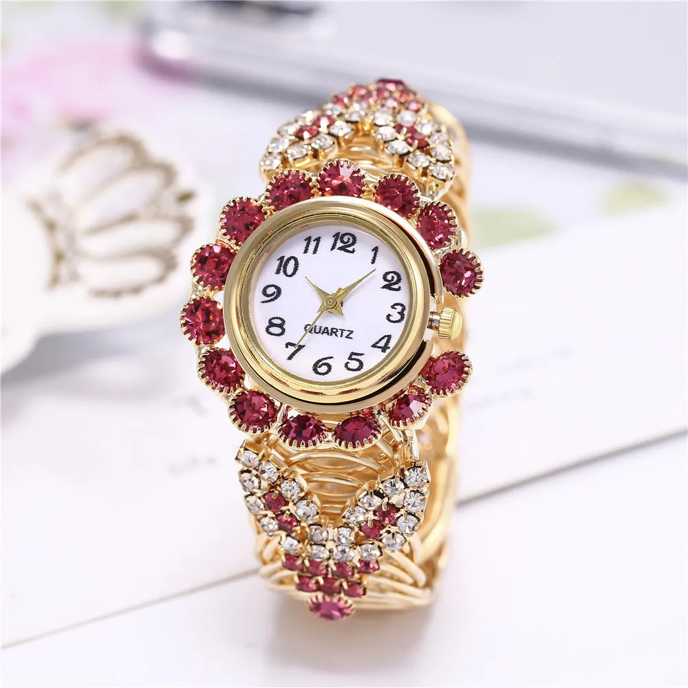 Women's Diamond Claw Chain Colorful Watch Fashion Student Bracelet Watch