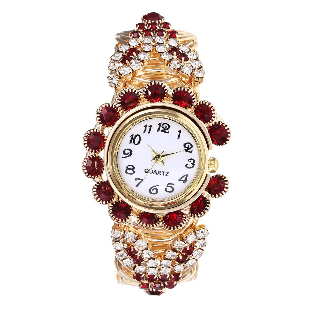 Women's Diamond Claw Chain Colorful Watch Fashion Student Bracelet Watch