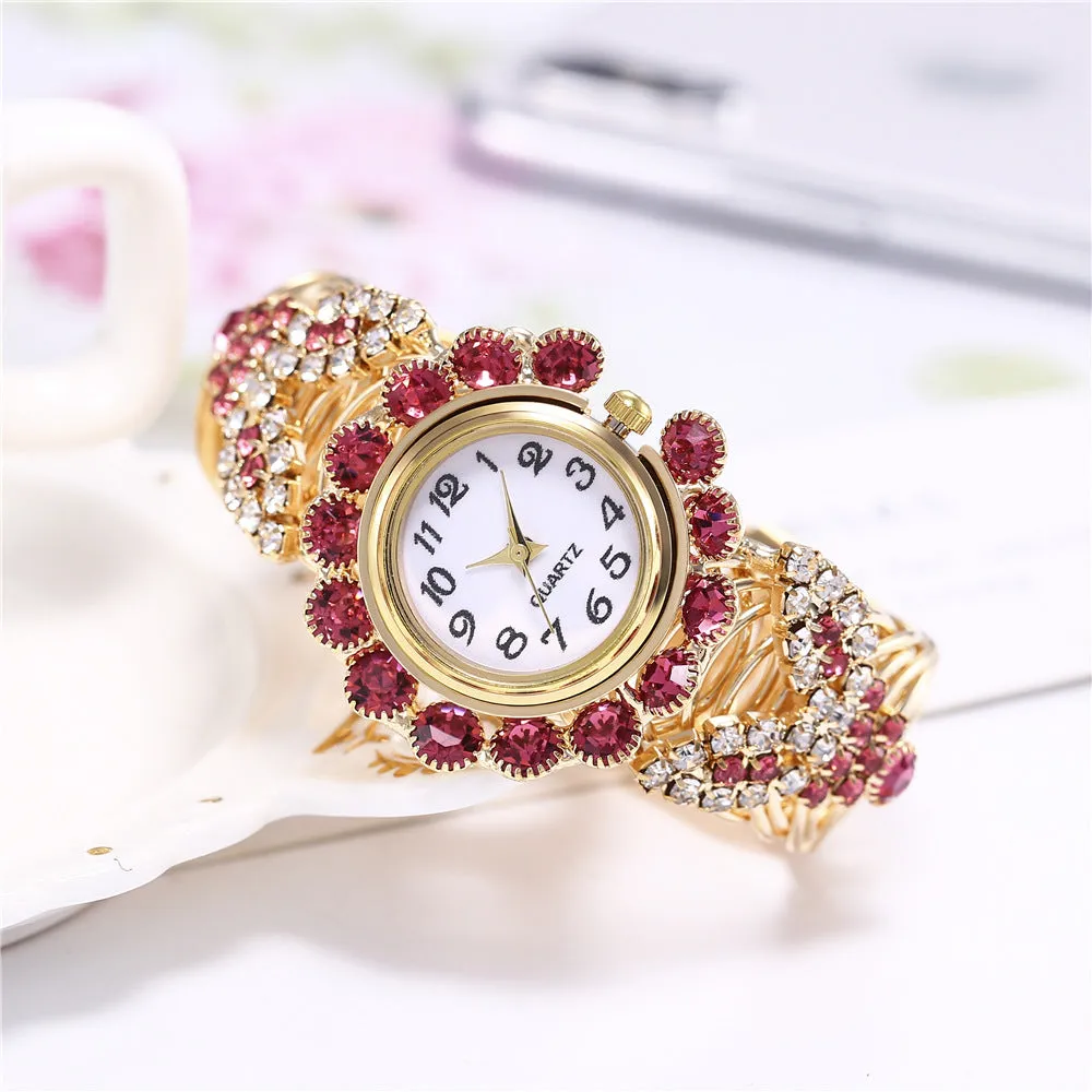 Women's Diamond Claw Chain Colorful Watch Fashion Student Bracelet Watch