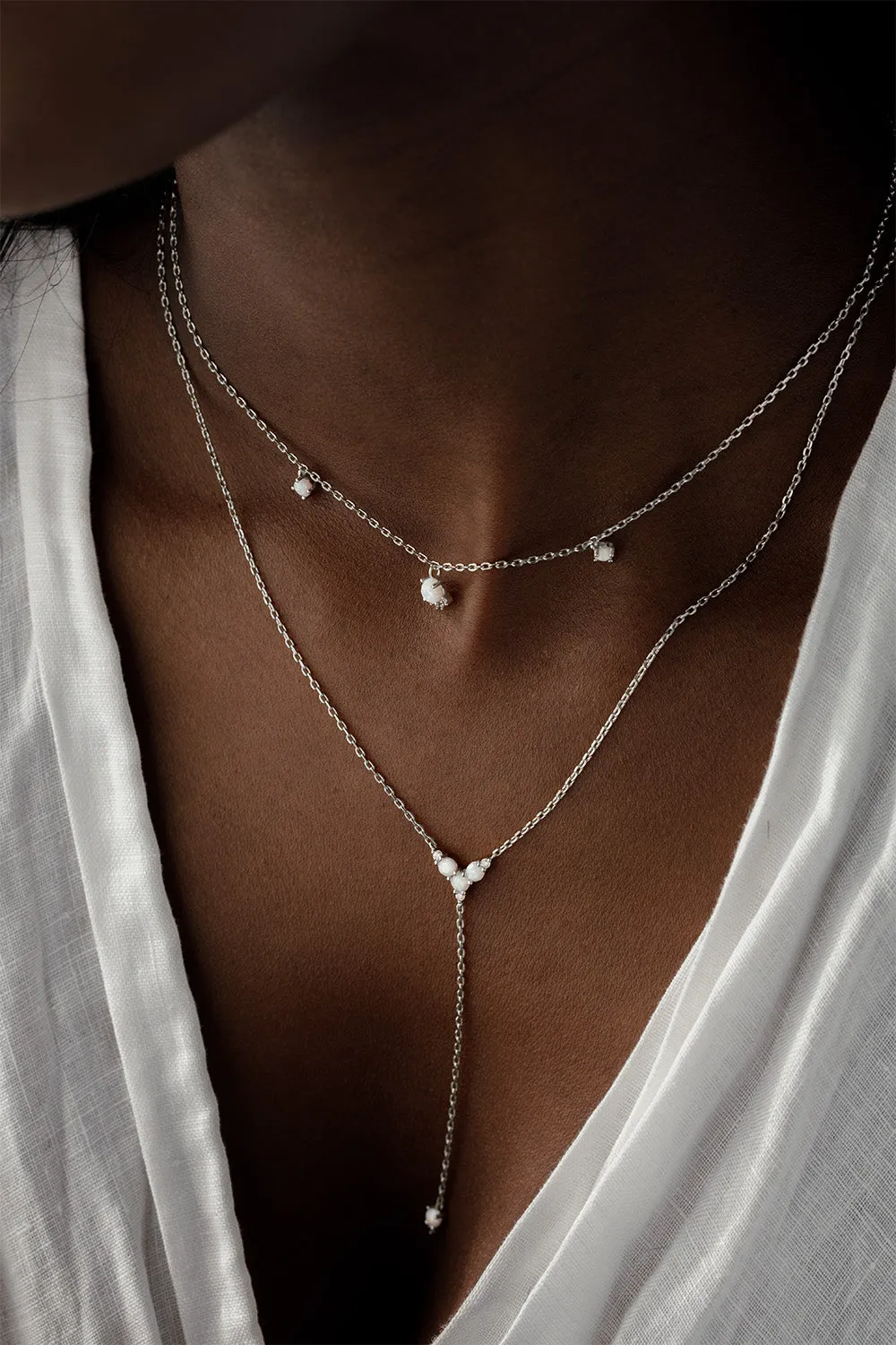 Y-Opal Hope Set Silver