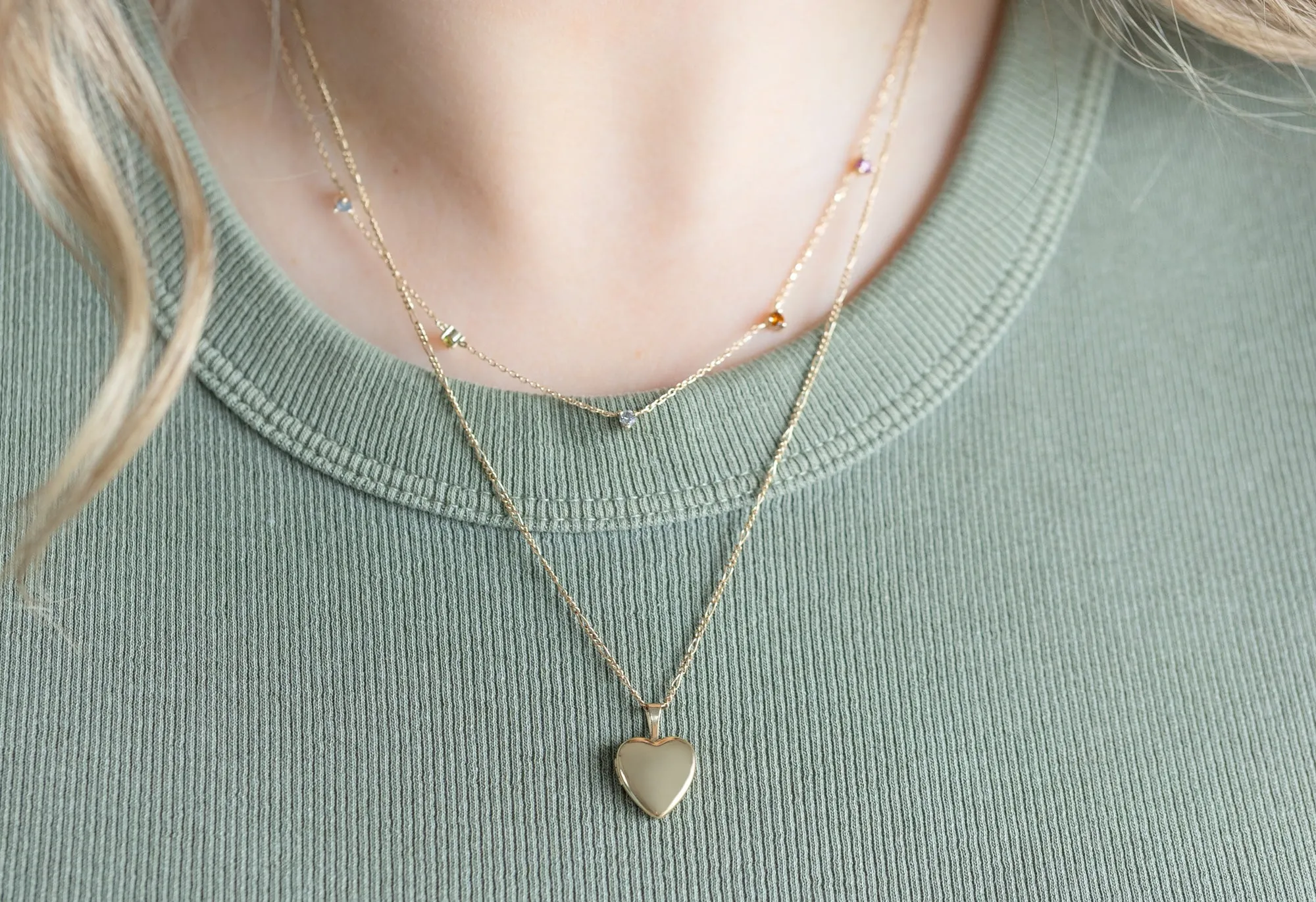 Yellow Gold Filled Mini Sweetheart Locket Necklace